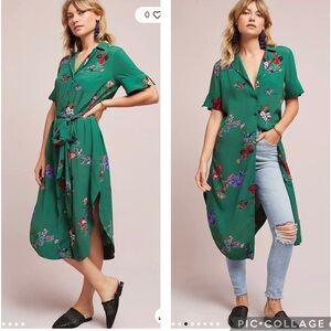 Maeve Anthropologie Jenny Floral Shirtdress // EUC // Size L